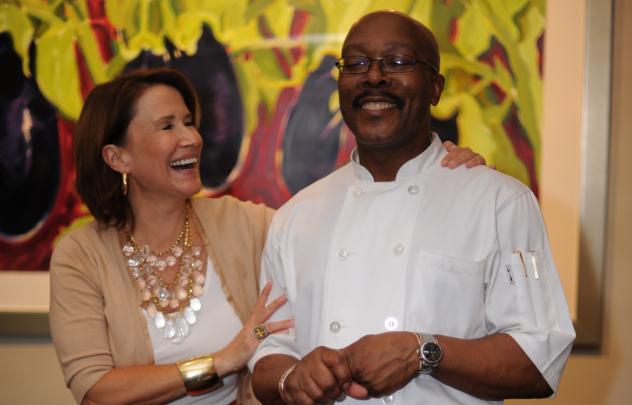 Ridgewells Catering CEO Susan Lacz introduced newly appointed Corporate Chef Robert Gadsby to the D.C. media community at last night's menu tasting.